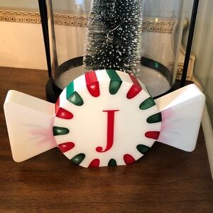 Ashland Red & Green Candy Monogram Décor. New with tag.